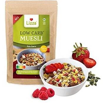 Bio Low Carb Müsli Rote Beere von Lizza – 11 Portionen, ballaststoffreich
