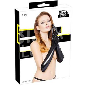Mid‑Size Black Vinyl Elbow Protection Gloves