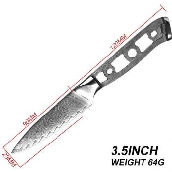 Cuchillo de Acero Damasco Santoku