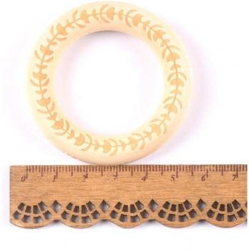 Anneaux en bois naturel, 4 pièces, 55mm, embellissements artisanaux