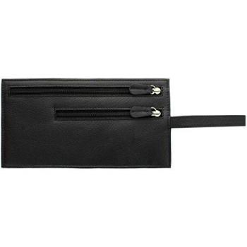AC501 Black Genuine Leather Security Wallet Pouch with Belt Loop