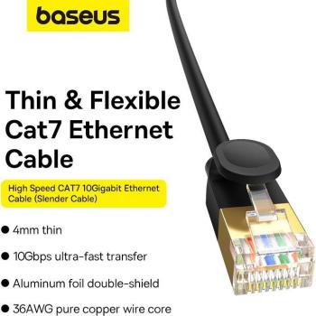 Cavo Ethernet RJ45 10 Gbps 0,5 m nero
