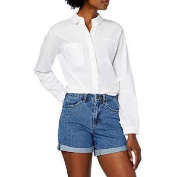 Vero Moda Vmnineteen HR Shorts Mix Noos, Azul para Mujer
