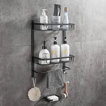Wall‑Mounted 2‑Tier Bathroom Organizer