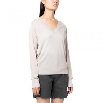 Maglione V-Neck in Lyocell e Lana Calvin Klein