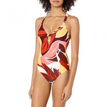 Seafolly Damen Cut Copy Tangelo One Piece 42 EU – Deep‑V Stil