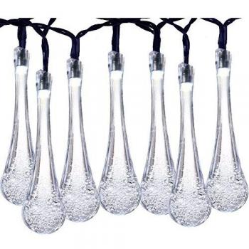 Garden Breeze Solar Fairy Lights – Outdoor 40 LED Water Drop Waterproof String, 26 ft