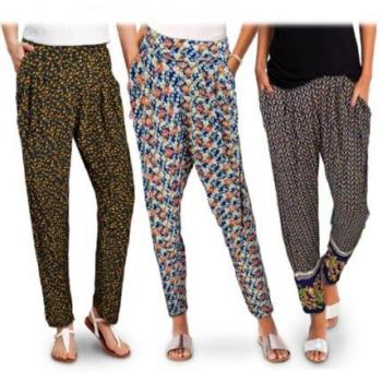 Pack de 3 Pantalons Femme à la Turque Modèle Blossom Fantasia Fleurs XL-XXL
