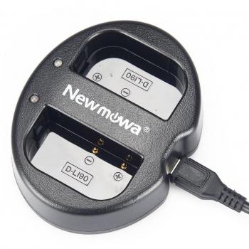 Newmowa Dual USB Charger for Pentax Cameras – D‑Li90, 645D, 645Z, K‑01, K‑3, K‑5, K‑5