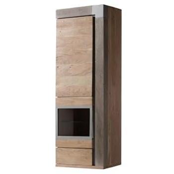 Amsterdam 12 Vetrina in Legno Mango Laccato Beige 48×35×142
