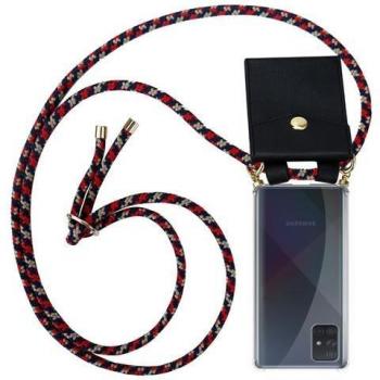 Catena Smartphone Cadorabo Gold Cover Rosso con silicone e anelli dorati per Samsung Galaxy A71