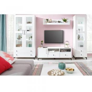 Lomadox Wohnzimmer-Set BEND-133, 5-teilig, mit Couchtisch und Beleuchtung