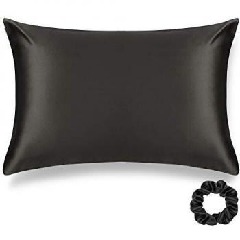 ALASKA BEAR 100% Mulberry Silk Pillowcase, 19 Momme, 50x75 cm, Charcoal Grey