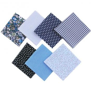 7 Pack Cotton Patchwork Fabric Squares for Sewing