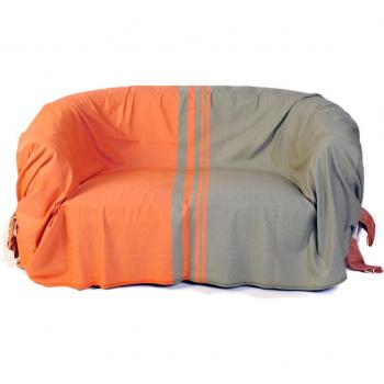 Cobertura de Sofá Fouta Futée Naranja-Esmeralda 200×300