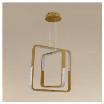 Lustre suspendu LED 64W Éclat Cristallin Or