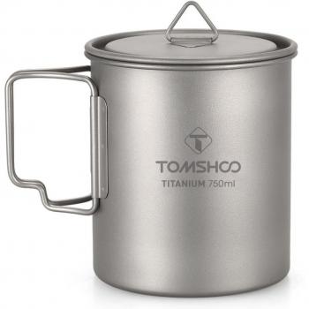 TOMSHOO 750ml Titanium Spork Cup