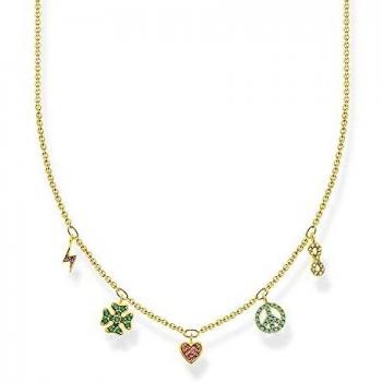 THOMAS SABO, Womens necklace with pendants chain with symbols gold, multicolored Ke2123-488-7-L42V, Yellow female, ONE SIZE