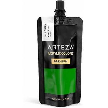 ARTEZA Acrylfarbe, 120 ml, blasses Grün, Künstlerfarbe für Leinwände