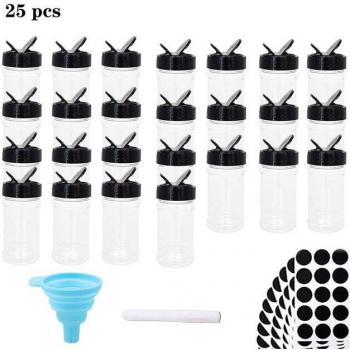 Non‑BPA Salt & Pepper Shaker Kit – 10–25 Plastic Spice Containers