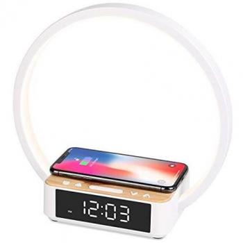 WILIT LED Schreibtischlampe mit integriertem Wireless Charger und Zeitanzeige