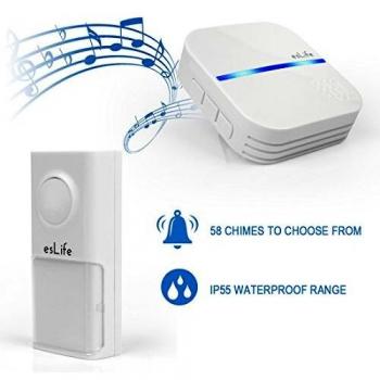Wireless Doorbell with 58 Chimes and 2 Receivers