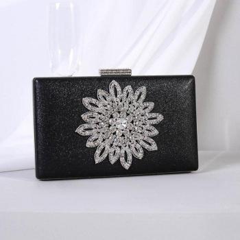 Bolso de Hombro Nupcial Negro ZD1525 Glamour