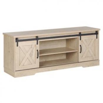 Mobile tv Stile Rustico con Cassetti ed Ante in Legno Chiaro Ulan