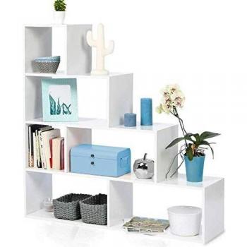 Libreria a scala legno bianco 6 scomparti