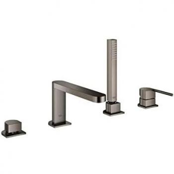 Grohe Plus 4-Loch Wannenrand-Armaturen-Set mit Handbrause, hard graphite gebürstet