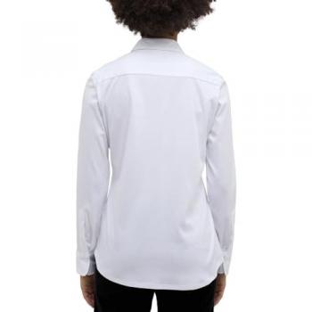 Eterna Klassische Bluse ETERNA FITTED Langarm Bluse weiss jersey 5158-00-DF05