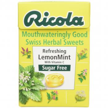 Ricola Refreshing Lemon Mint Swiss Herbal Lozenges Sugar Free Stevia 45g