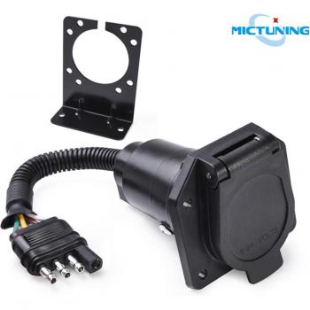 MICTUNING 4-Way Flat to 7-Way Trailer Connector
