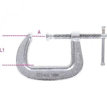 Beta Tools 1590 Standard Screw Clamp with Maximum Aperture of 100mm, Length 1: 65mm