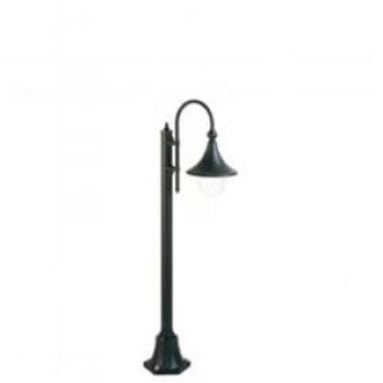 Lámpara de patio de aluminio fundido negro con difusor transparente