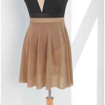 Traje de Gimnasia con Falda de Malla elástica