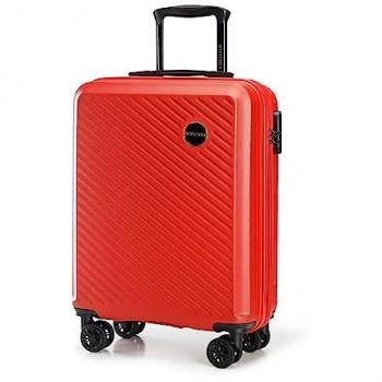 WITTCHEN Kabinenkoffer in Rot – 4 Rollen, diagonal gemustert, Circle Line