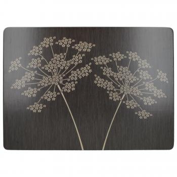 Tovagliette in sughero, set da 4, design vini, legno, nero