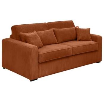 Canapé convertible design ESIO 3 places terracotta
