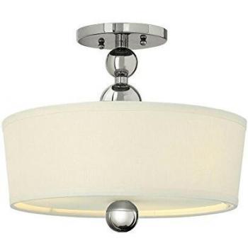 Polished Nickel Zelda 3-Light Semi-Flush Ceiling Light