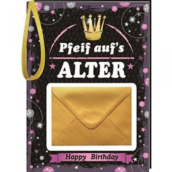 AV Andrea Verlag Pfeif auf's Alter Neutral im Geschenke Set für Frauen und Männer zum Geburtstag Geldgeschenk Umschlag