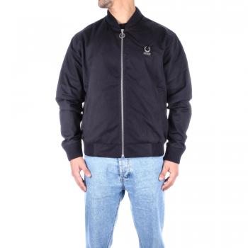Giacca uomo RAF Simons x Fred Perry bomber nero a stampa RS