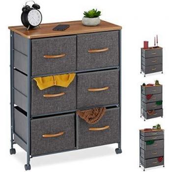 Armoire à tiroirs en tissu sur roulettes