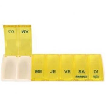 Anabox Organisateur de Médicaments 7 Sections Jaune 1 Exemplaire