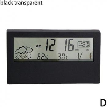USB Electronic Alarm Clock with Humidity and Temperature Display, Silent Operation F3c5