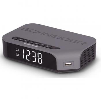 Radio-réveil double alarme Viva Gris