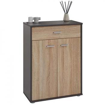 Buffet salle à manger CALAIS L 60 cm coloris chêne sonoma avec 2 portes bahut bas meuble de rangement style moderne