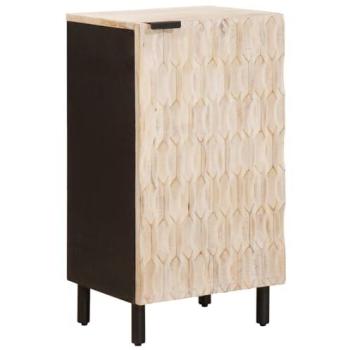 Mango Wood White Wash Sideboard – 40×33×75 cm by vidaXL