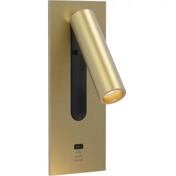 Wandleuchte Fuse Gold-matt 3,5W mit USB-Anschluss