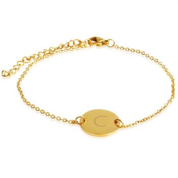 Good.Designs® Initialen‑Armband „C“ – Gravur Carola